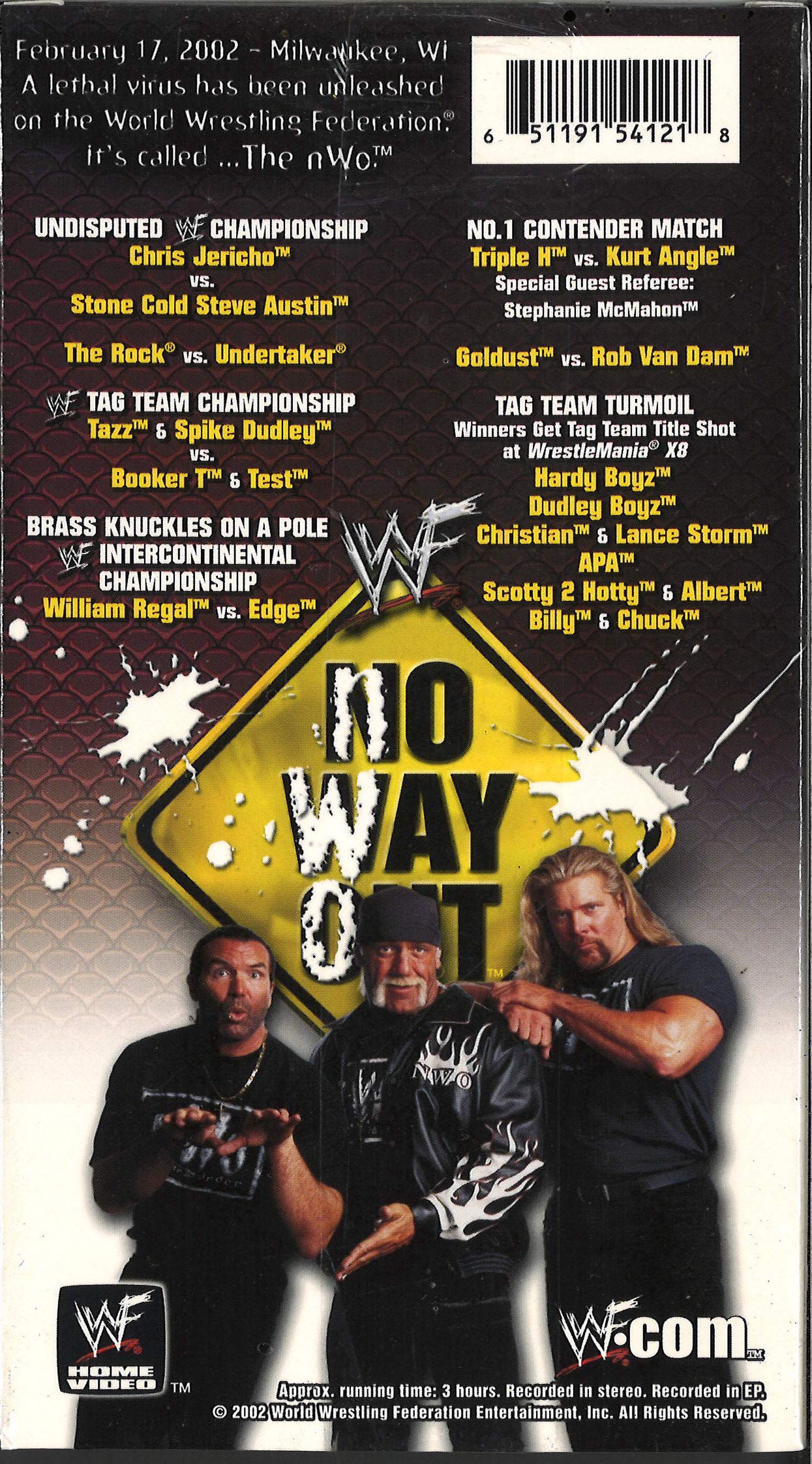 WWF No Way Out 2002 Wrestling Event VHS Tape - Classic WWE PPV Collectible for Wrestling Fans & Nostalgic Viewing