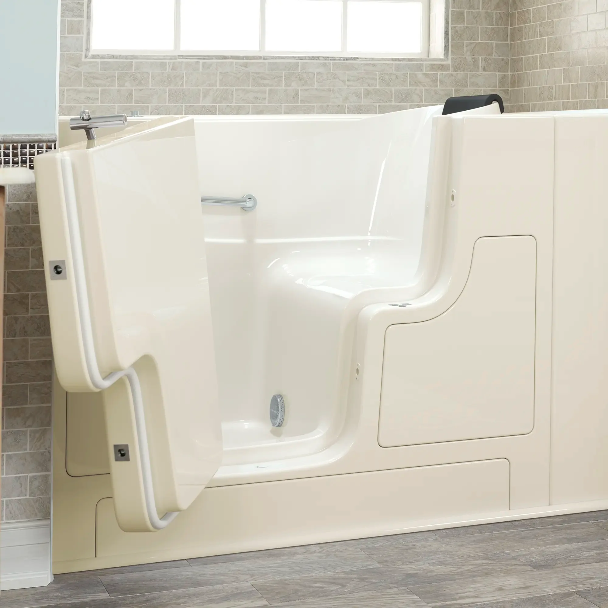 Premium 30 x 52 Inch Gelcoat Walk-In Bathtub with Soaker System - Left Hand Drain - Ideal for Seniors & Mobility Support - Spa-Like Relaxation at Home