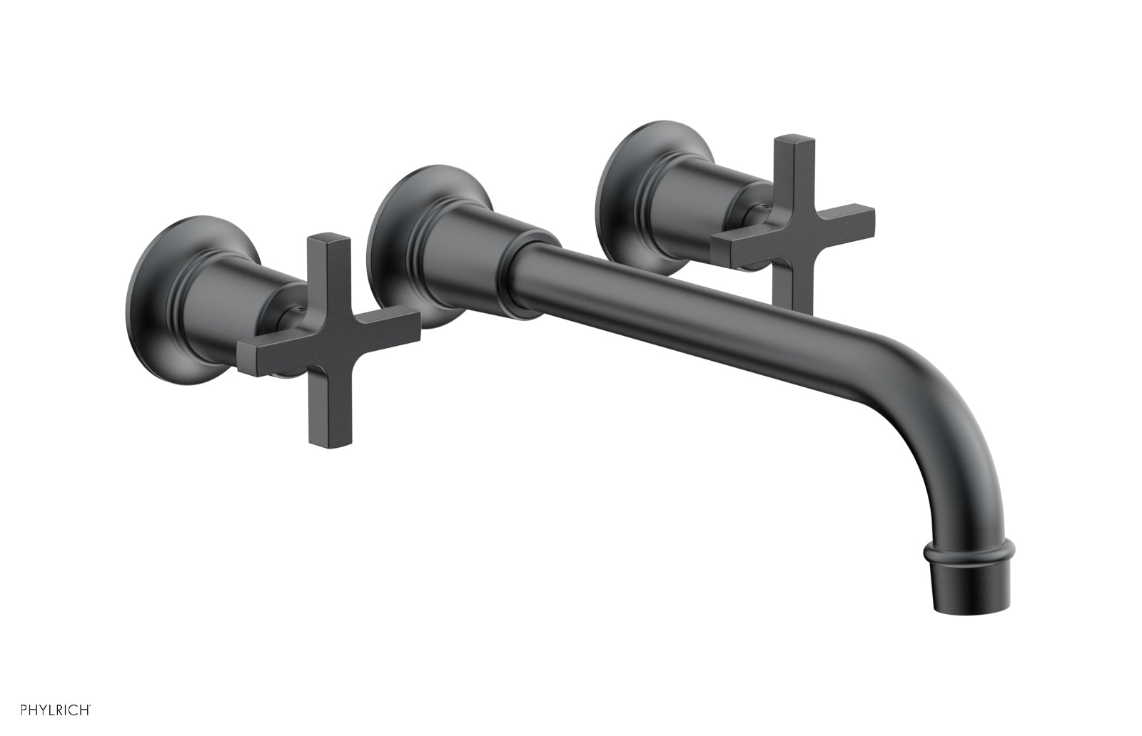 HEX MODERN Wall Mounted Lavatory Faucet Set with 10-Inch Spout and Cross Handles - Model 501 13 10 - Perfect for Bathroom Vanity, Powder Room & Modern Home Decor