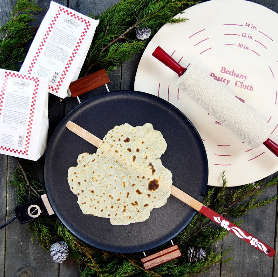 Bethany Housewares Lefse Starter Kit with Non-Stick Grill 770 - Traditional Norwegian Flatbread Maker for Home Cooking & Holiday Baking
