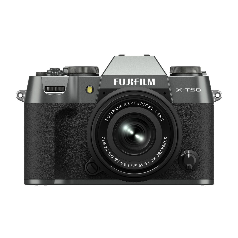 FUJIFILM X-T50 Mirrorless Digital Camera with 15-45mm f/3.5-5.6 Lens Kit (Charcoal Silver) - Perfect for Travel Photography, Vlogging & Street Shooting