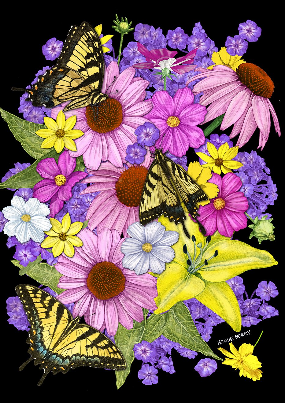 Toland Home Garden Butterfly Bonanza 12.5 x 18 Inch Decorative Spring Flower Swallowtail Bloom Garden Flag - Perfect for Outdoor Yard Decor, Seasonal Front Porch Display & Spring Garden Party Decorations