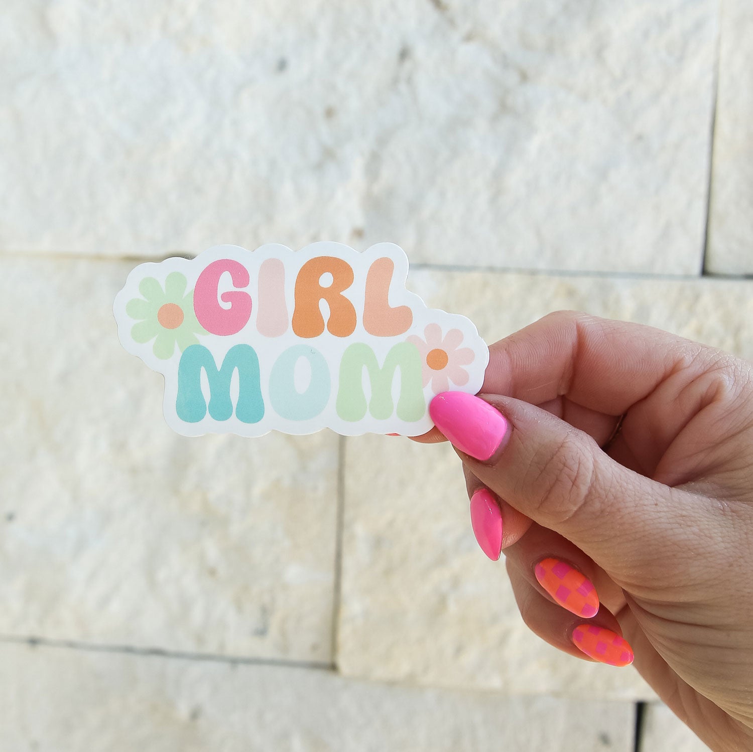 Girl Mom Sticker - Cute Vinyl Decals for Water Bottles, Laptops & Scrapbooking - Perfect for Moms, Daughters & Gifts