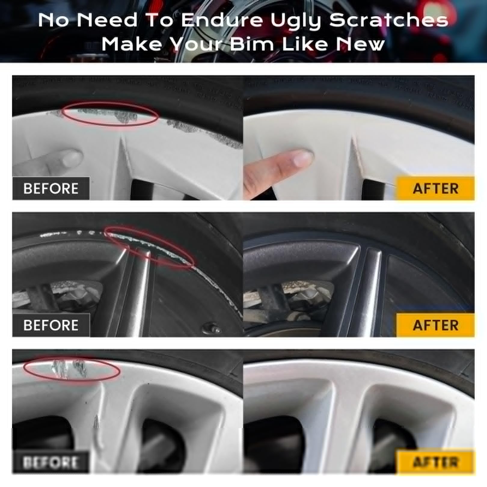 Matte Black Wheel Touch Up Paint Kit - Quick & Easy Car Rim Repair for Curb Rash, Scratches & Scuffs | Includes Paint Pen for DIY Auto Wheel Restoration | Perfect for Alloy Rims & Hubcaps