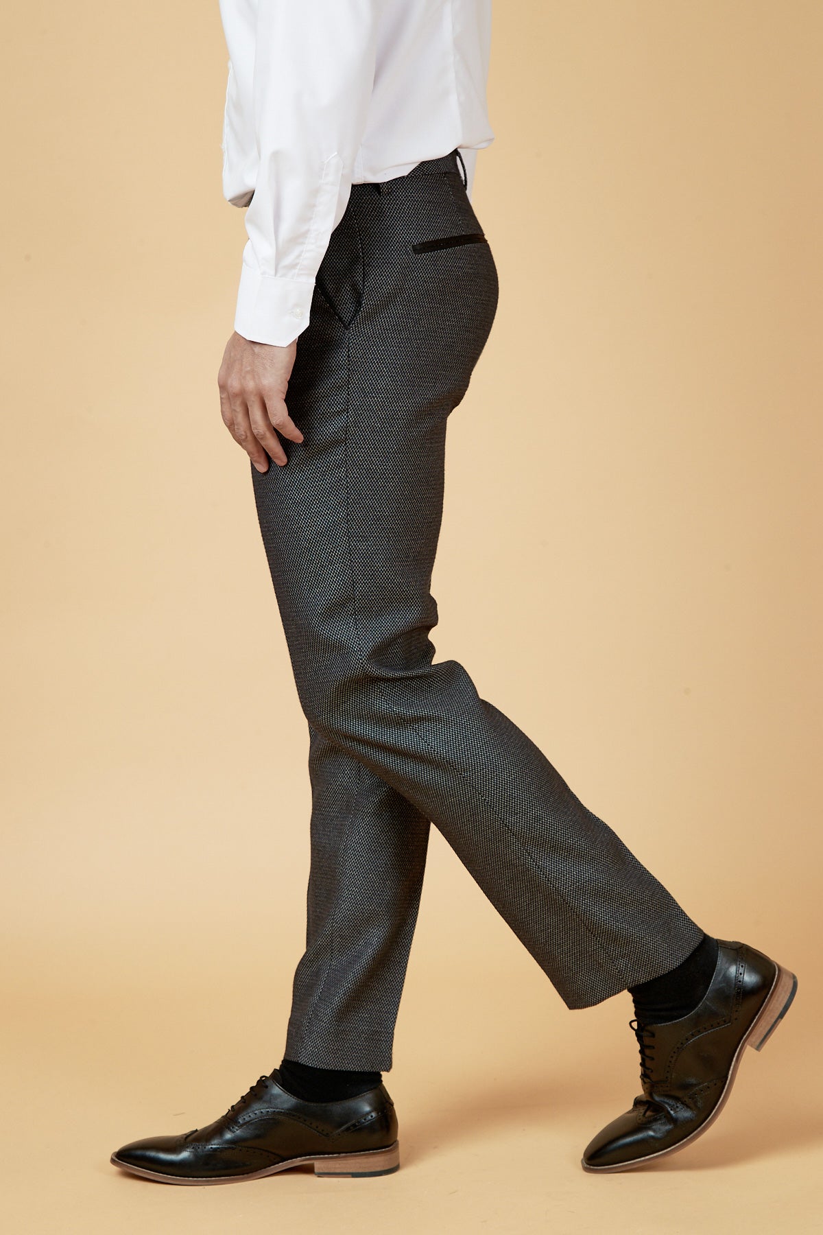 Premium SPENCER Charcoal Grey Men's Dress Pants - Slim Fit Formal Trousers for Office, Business & Wedding Attire