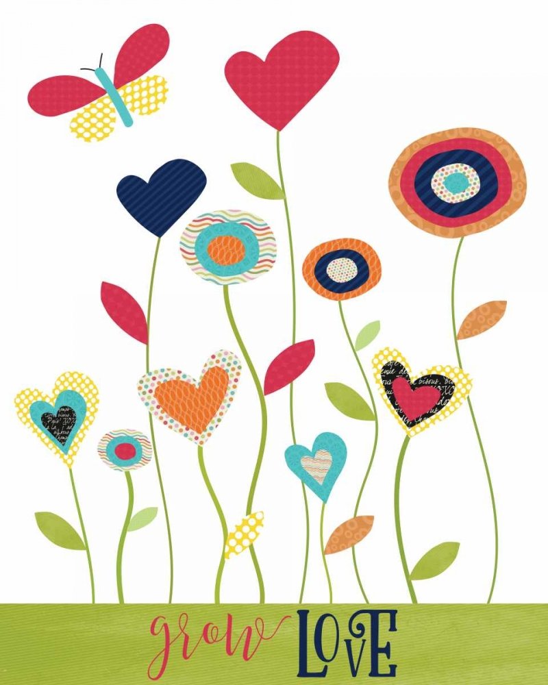 40x32 Inch Floral Fine Art Print by Alli Rogosich - Grow Love Wall Decor for Living Room, Bedroom & Office - Ready to Frame