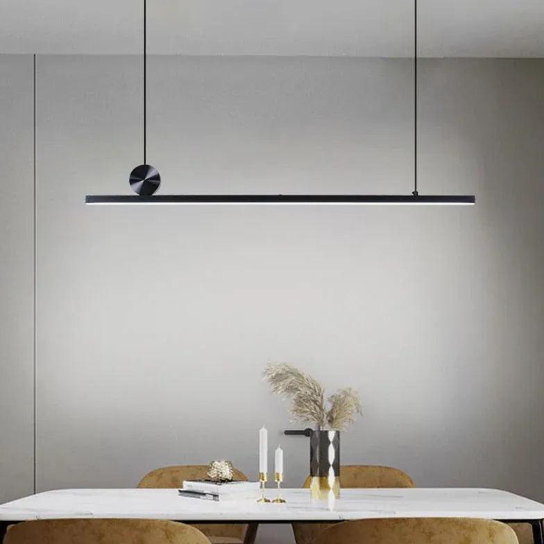Modern Minimalist Linear Dining Room Pendant Light - Sleek Contemporary Chandelier for Kitchen Island, Breakfast Nook & Dining Table Lighting