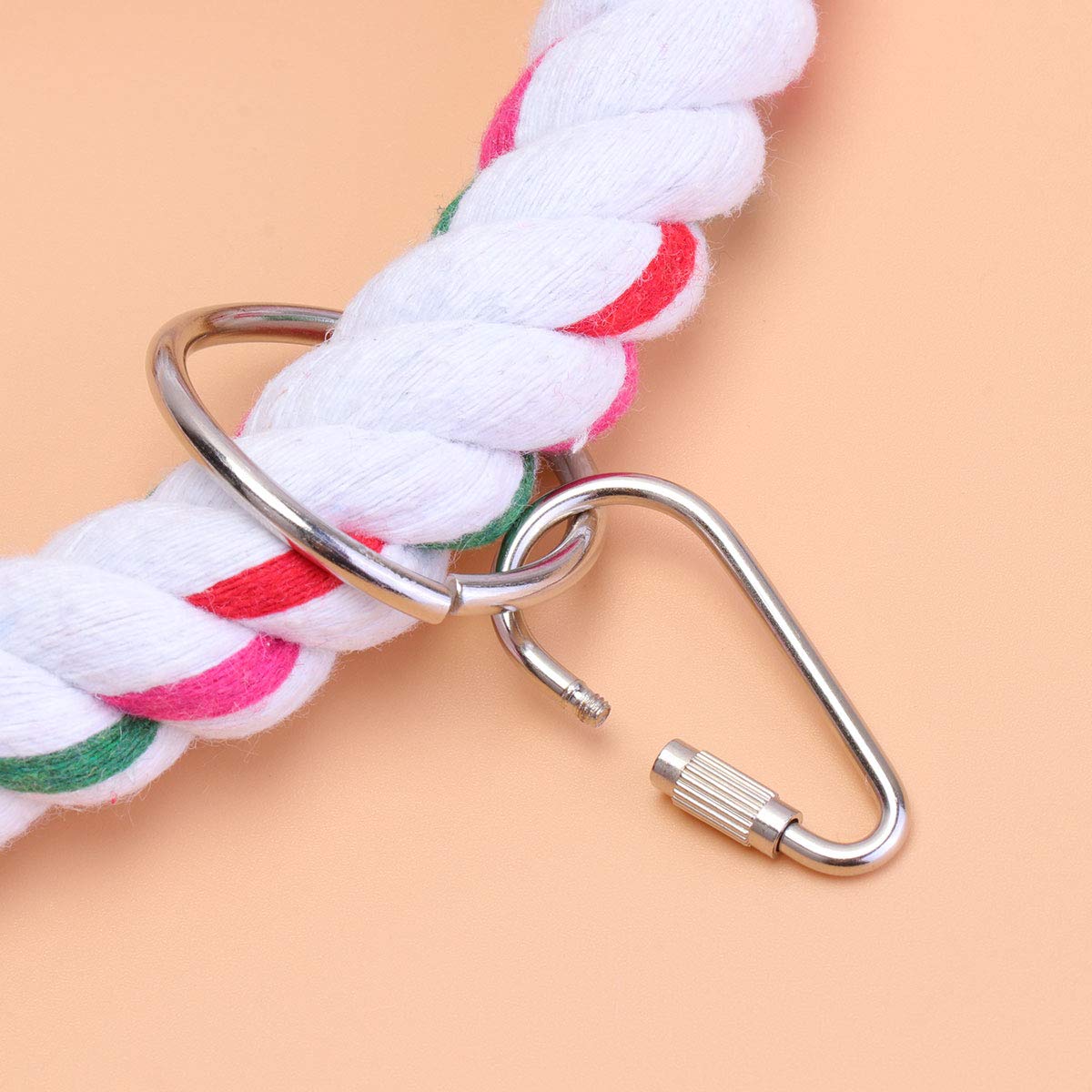 TEHAUX Bird Swing Toy - 1PC Cotton Rope Hanging Perch for Parrots, Chewable Stand Ring for Pet Birds | Cage Accessories for Chewing & Play (Ideal for Cockatiels, Lovebirds & Small Parrots)