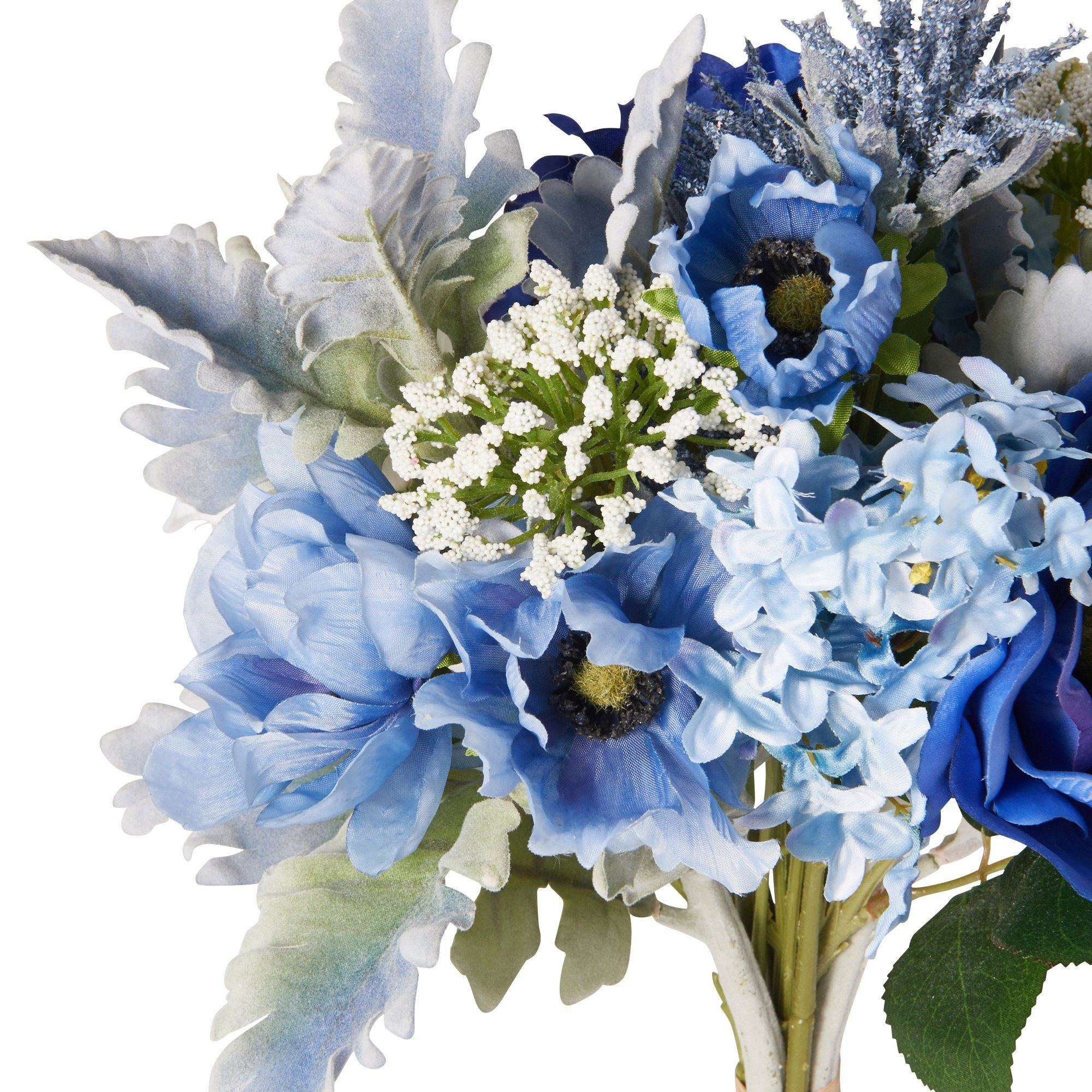 Bouquet Anemone Mix Blue - Premium Artificial Silk Flowers for Home Decor, Wedding Centerpieces, and Floral Arrangements