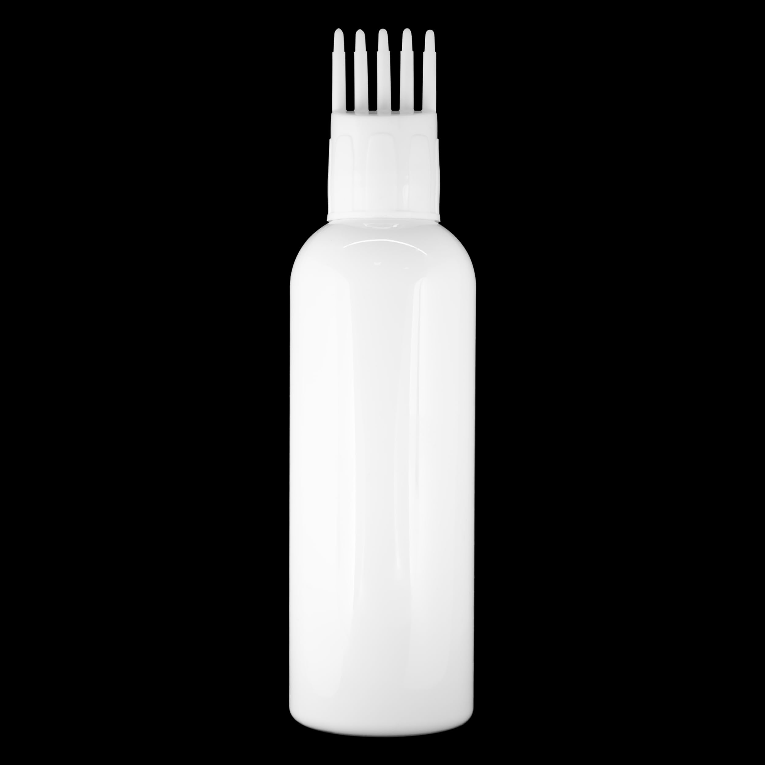 MAPPERZ Empty Cylindrical Applicator Bottle with Root Comb - 1oz Hair Oil, Shampoo, Medicine & Dye Applicator Brush Bottle - Perfect for At-Home Hair Treatments & Salon Styling (White, 1PC)