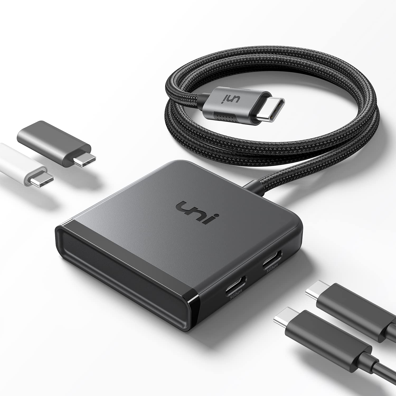 4-in-1 USB C Hub Adapter - 4 Port USB C Splitter for MacBook Pro/Air, iPad Pro, Dell, HP, Chromebook & Samsung Galaxy S24 (No Charging/Video) | Perfect for Office Work, Travel & Multi-Device Connectivity