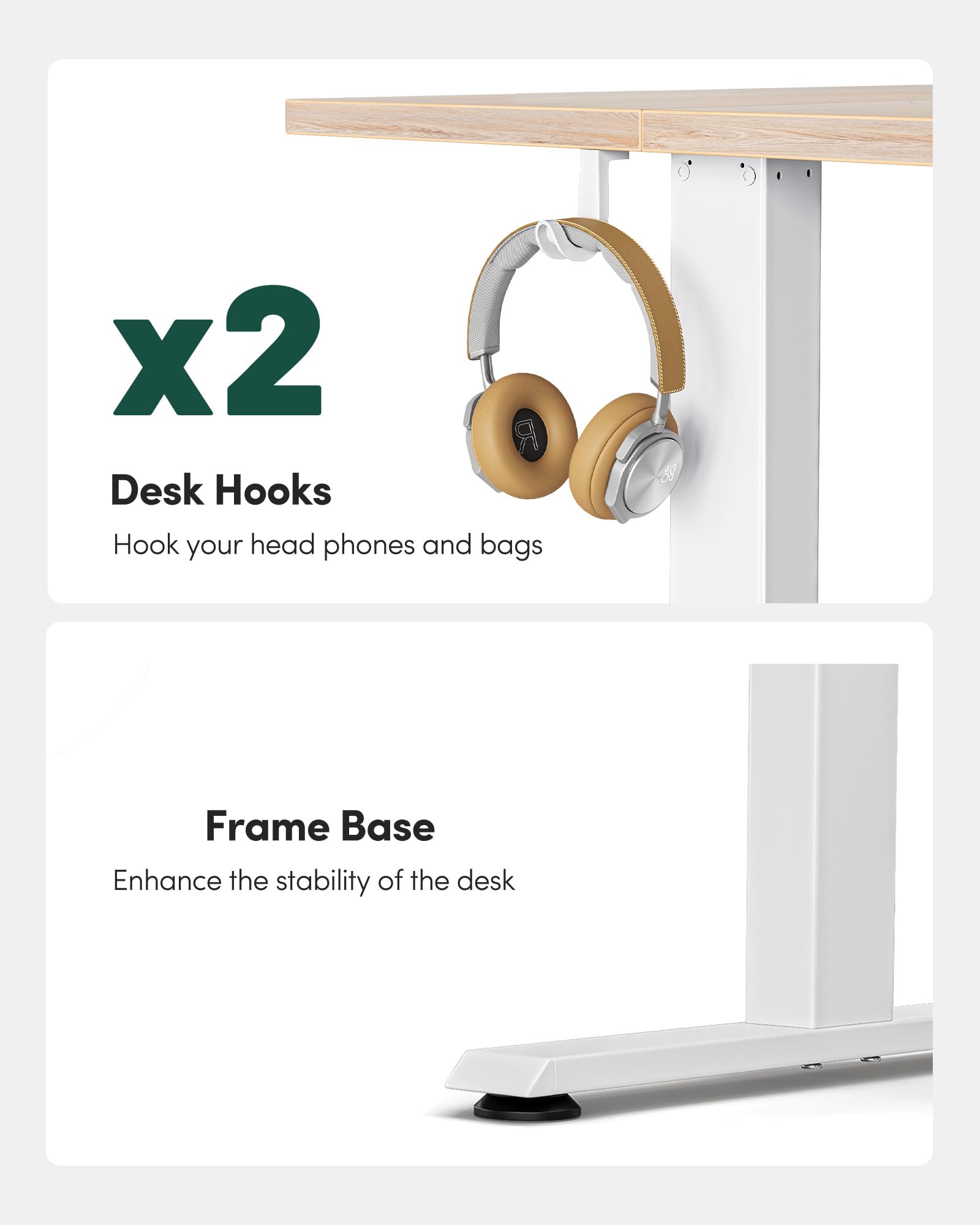 FEZIBO Electric Height Adjustable Standing Desk 55 x 24 Inches - Sit Stand Home Office Desk with Memory Controller (Amber Finish) - Perfect for Remote Work, Gaming & Study Spaces