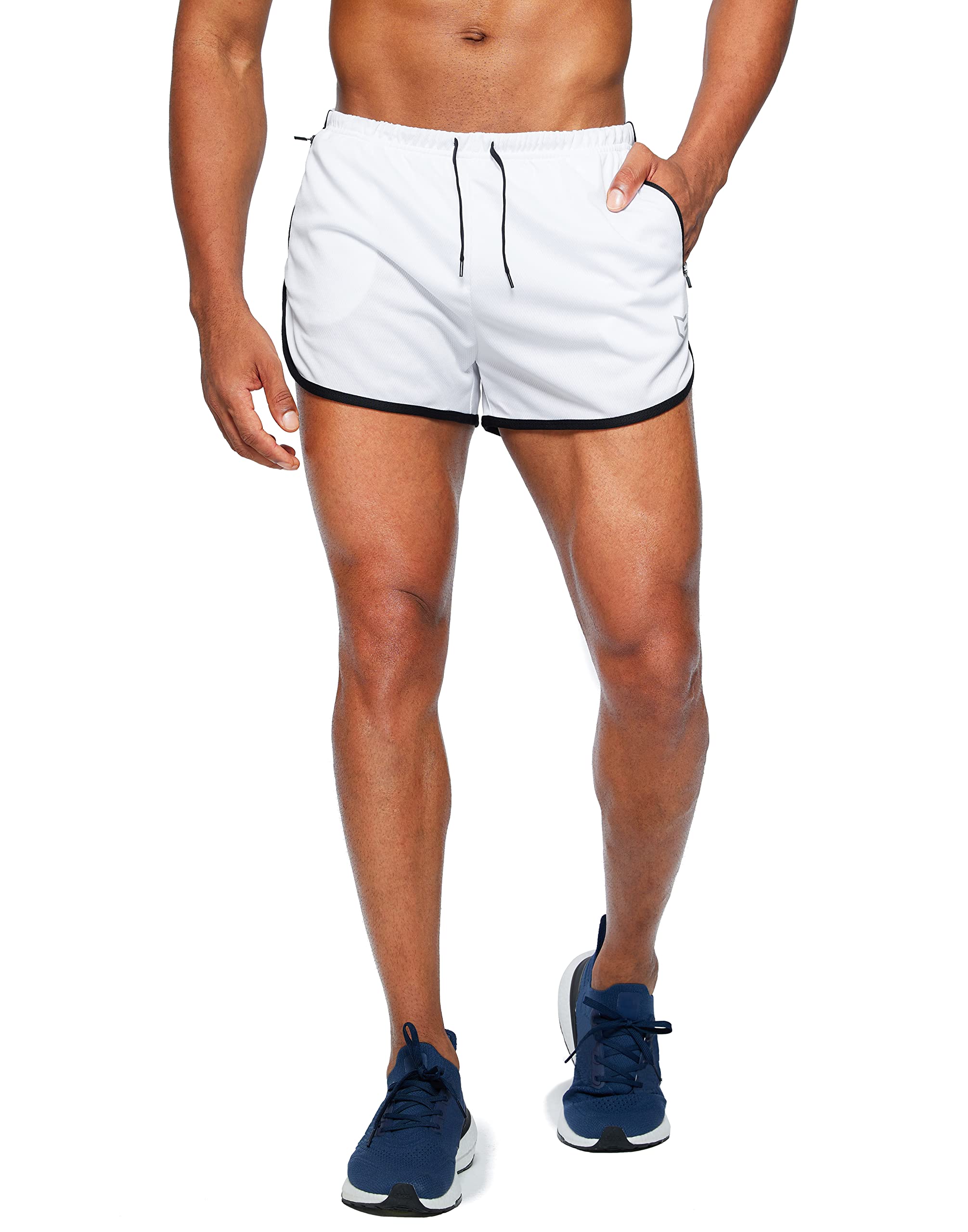 Men's 3 Inch Running Shorts - Quick Dry Gym Athletic Jogging Shorts with Zipper Pockets - Lightweight Workout Shorts for Running, Training & Outdoor Sports