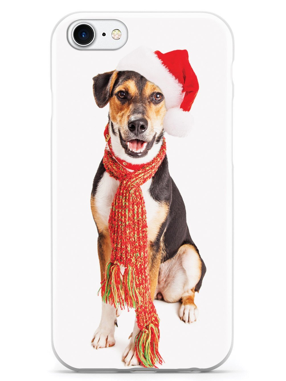 **Inspired Cases - iPhone 8 Case Compatible - 3D Textured Protective Cover for Apple iPhone 8 - Merry Beagle Christmas Design - Perfect for Holiday Gifts & Everyday Use**