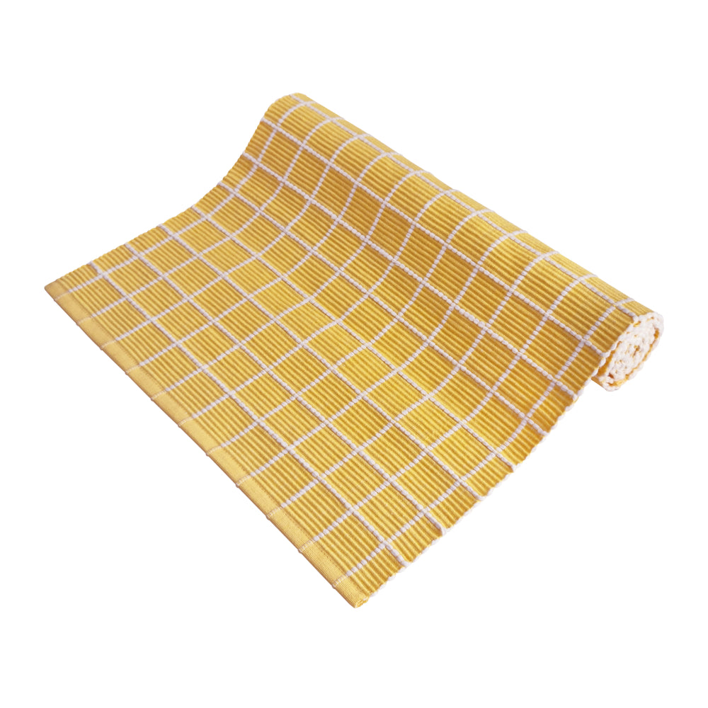Amanda Runner Rug 40x180cm Yellow - Non-Slip Kitchen Hallway Runner for Home Decor and Floor Protection