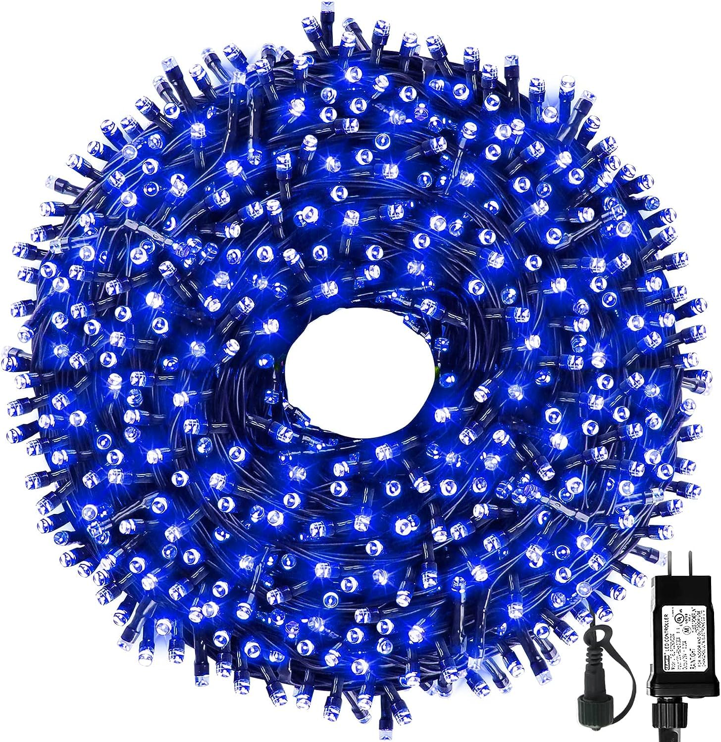 300LED Christmas String Lights 105FT - 8 Modes Blue for Xmas Tree & Outdoor Decor
