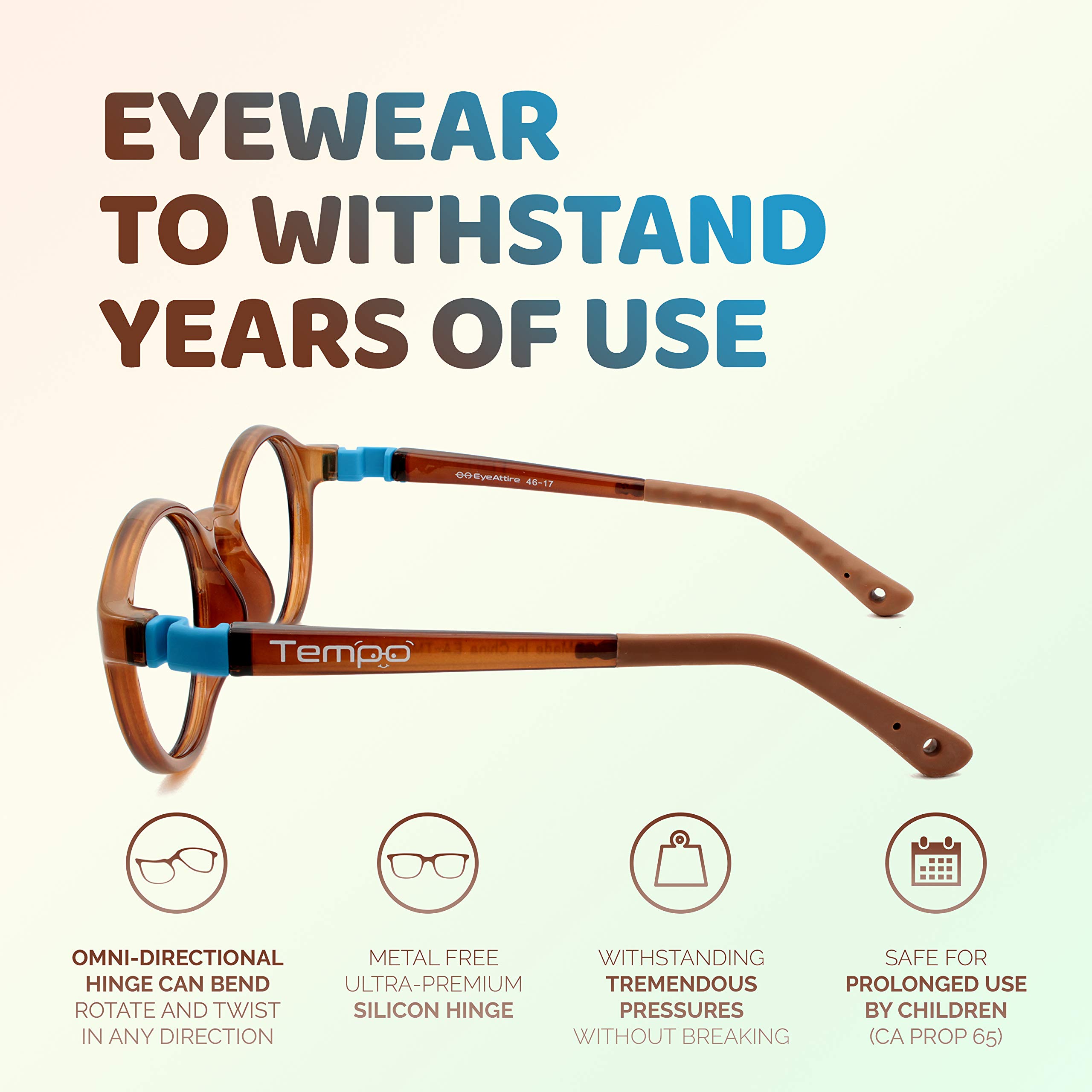 Unbreakable Kids Glasses - Flexible & Durable Fashion Eyewear for Children - Perfect for School, Sports & Daily Activities - Model 3001