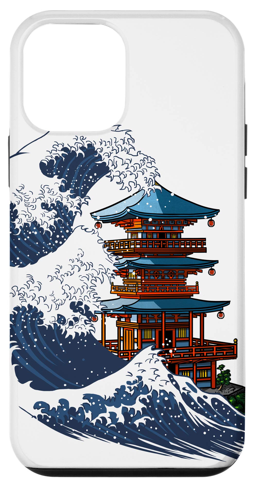iPhone 12 Mini Case - Japanese Temple Wave Tsunami Design - Slim Protective Cover for iPhone 12 Mini - Perfect for Travel, Outdoor Adventures & Daily Use
