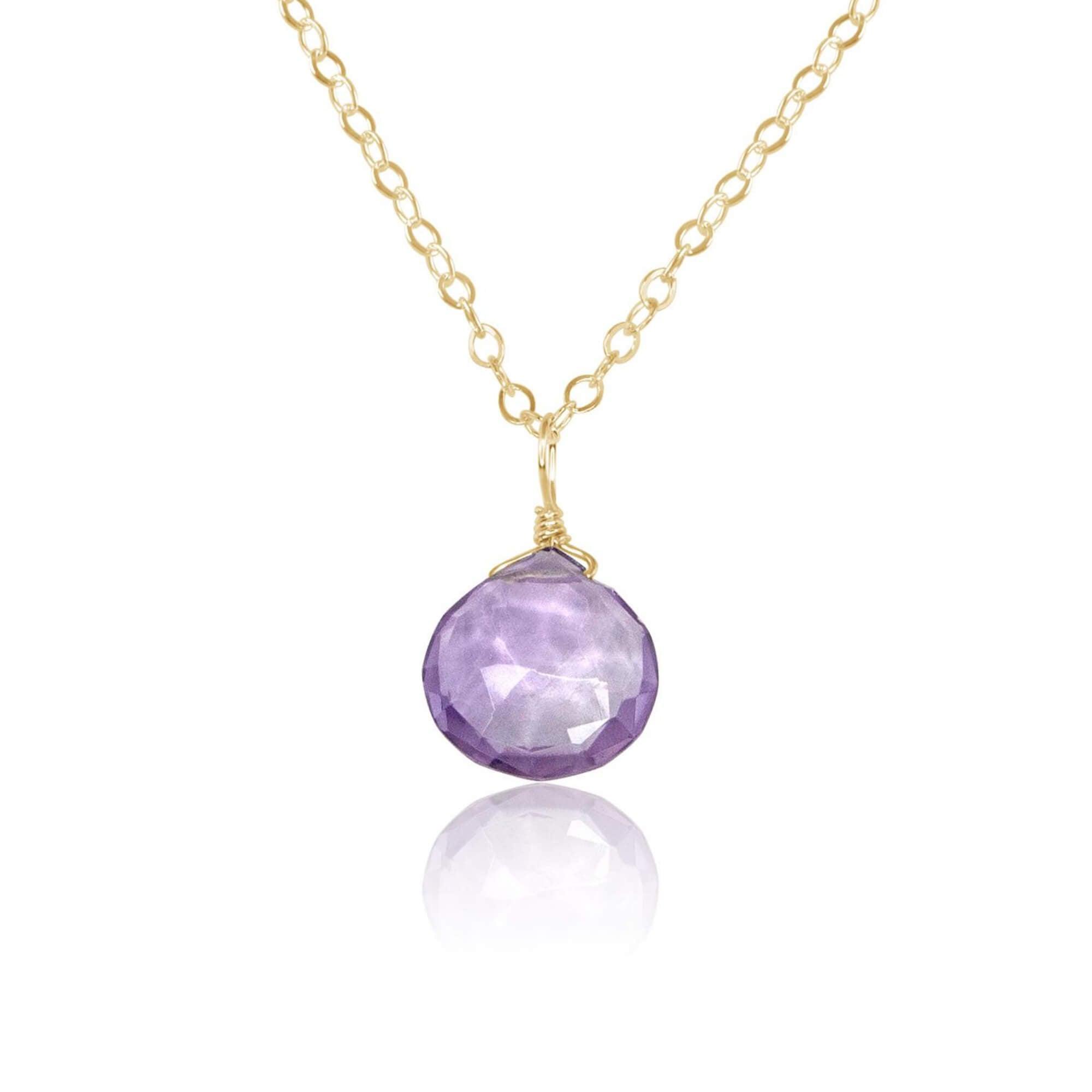 Pink Amethyst Teardrop Pendant Necklace - Dainty Crystal Jewelry for Women, Healing Stone Gift for Her | Perfect for Meditation, Yoga & Spiritual Healing