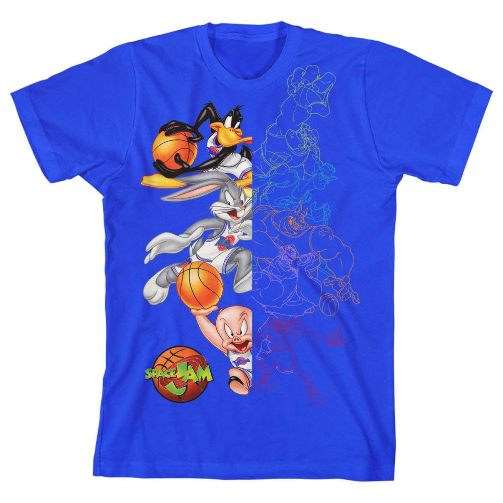 Youth Boys' Space Jam Short-Sleeve Graphic T-Shirt - Cool Cartoon Basketball Tee for Kids & Teens - Perfect for School, Playdates & Sports Activities