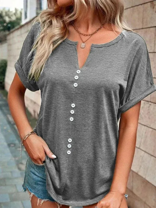 Women's Knitted Casual V-Neck Top - Soft Comfortable Pullover Sweater for Everyday Wear, Office & Outings