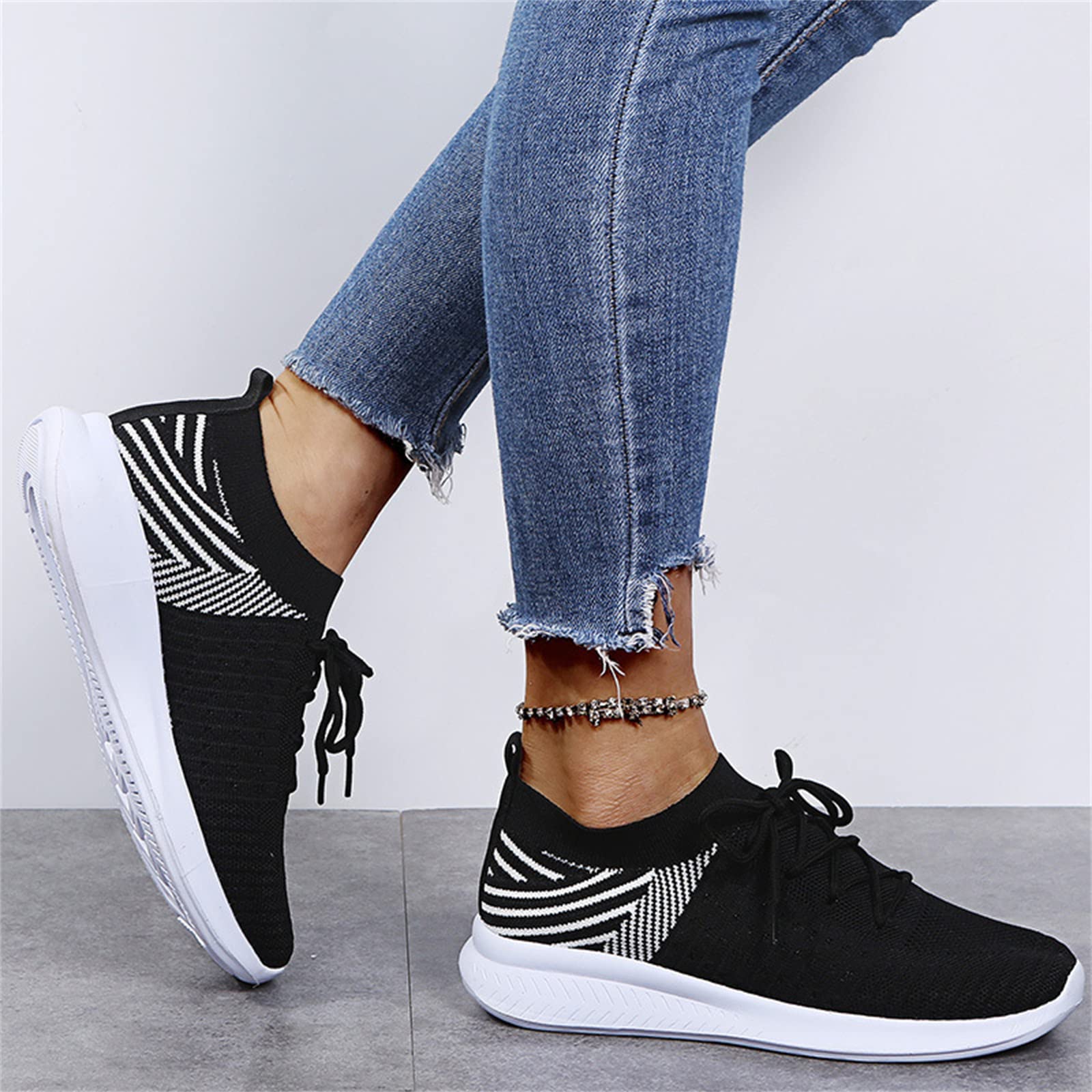Ladmiple Women's Gym Shoes - Lightweight Mesh Slip-On Sneakers for Workout, Running, Walking & Tennis | Comfortable Athletic Shoes for Women | Perfect for Gym, Jogging & Casual Wear
