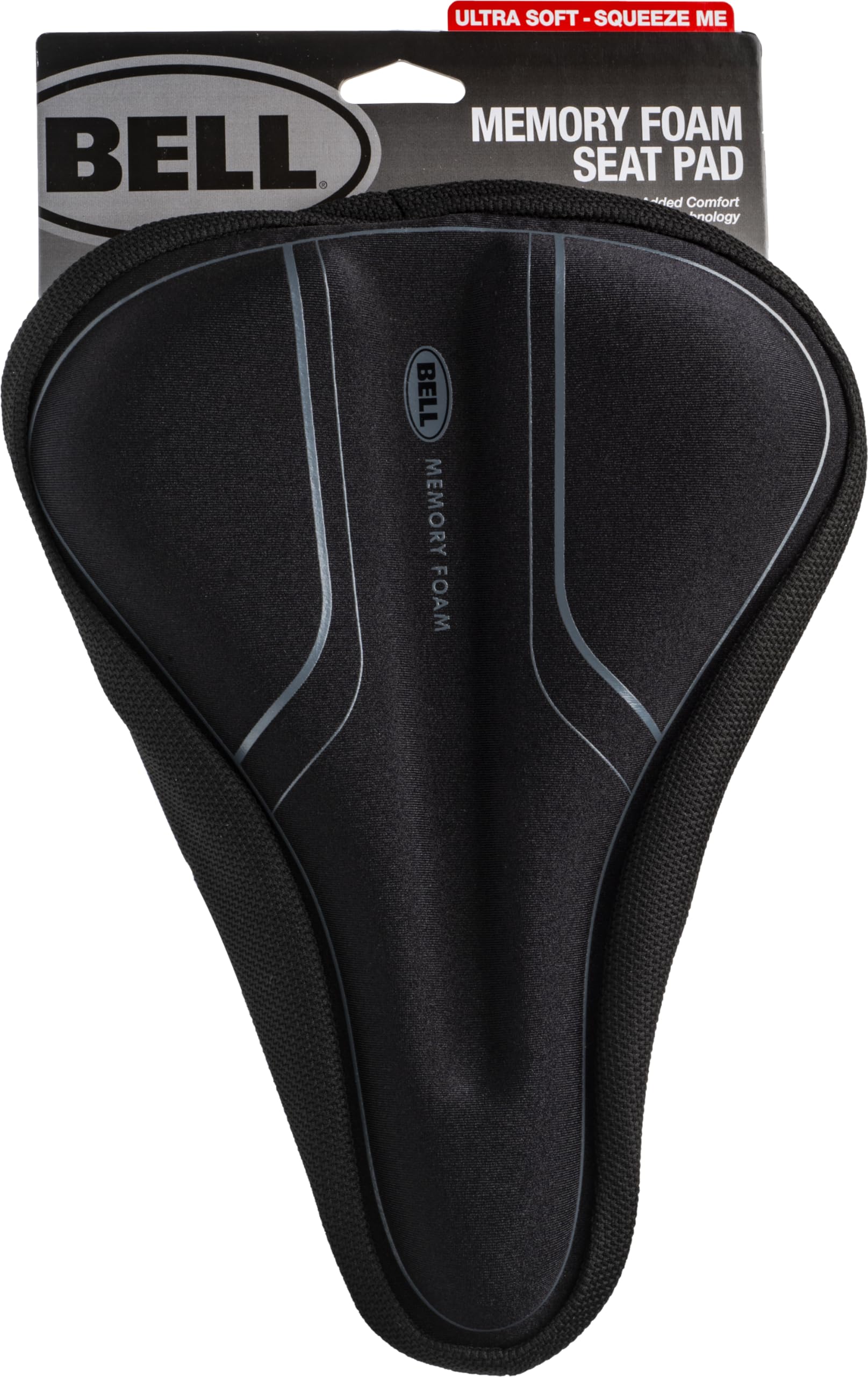 Bell Coosh 800 Memory Foam Bicycle Seat Pad - Ultra Comfortable Bike Seat Cushion for Men & Women - Shock Absorbing Gel Padding for Road Bikes, Mountain Bikes & Commuting - Black
