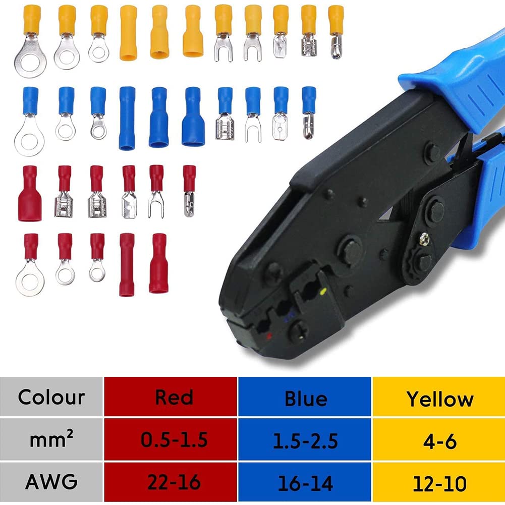 480Pcs Zcargel Cable Lugs Crimping Connector Kit - Electrical Ring Terminals, Round & Flat Connectors with Insulated Crimp Terminals for Automotive, Marine & Home Wiring Projects