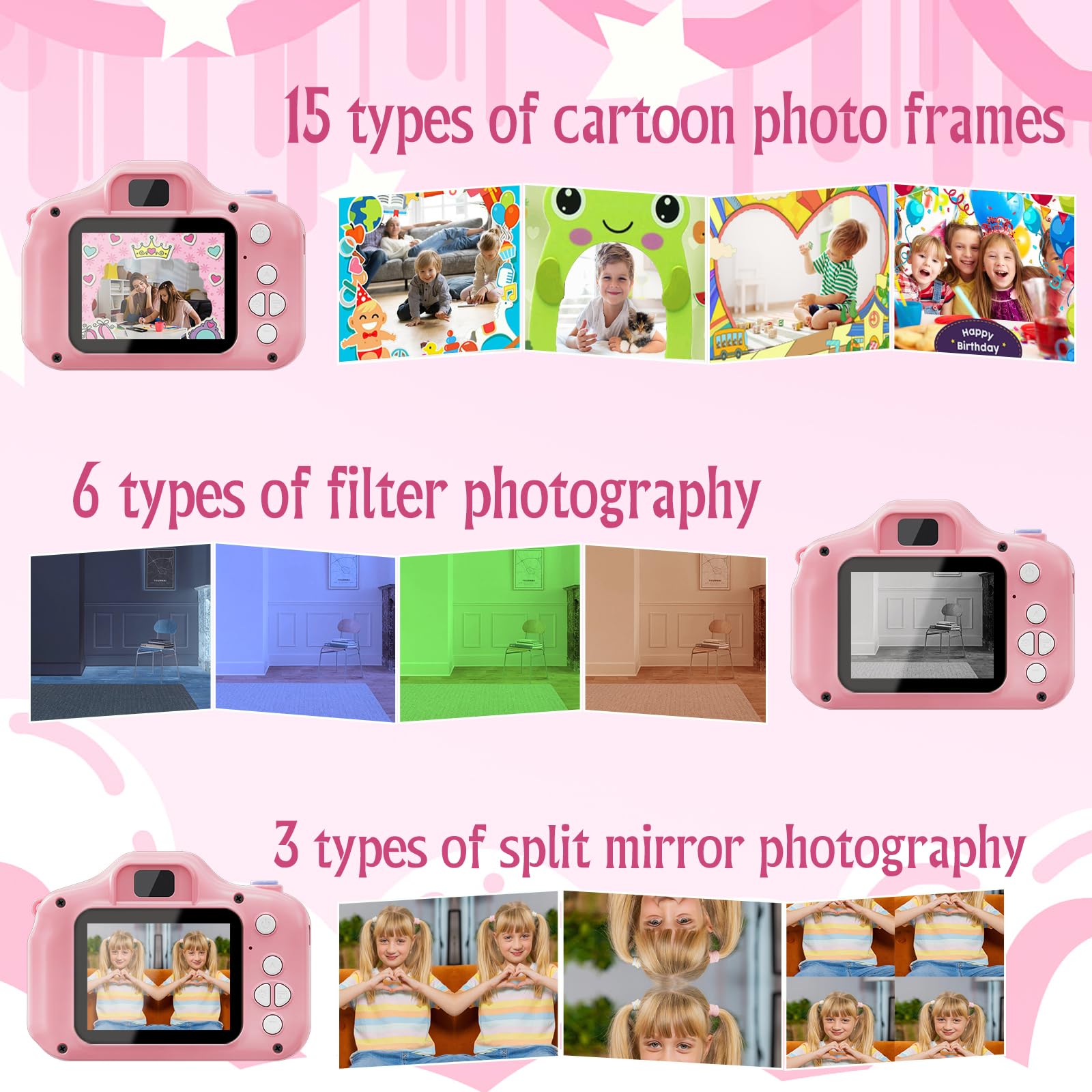 Best Kids Digital Camera for Girls Age 3-7 - 1080P HD Toddler Camera with 32GB SD Card, Christmas Birthday Gifts for 3 4 5 6 Year Old Girls - Perfect for Travel, Outdoor Adventures & First Photography Experience
