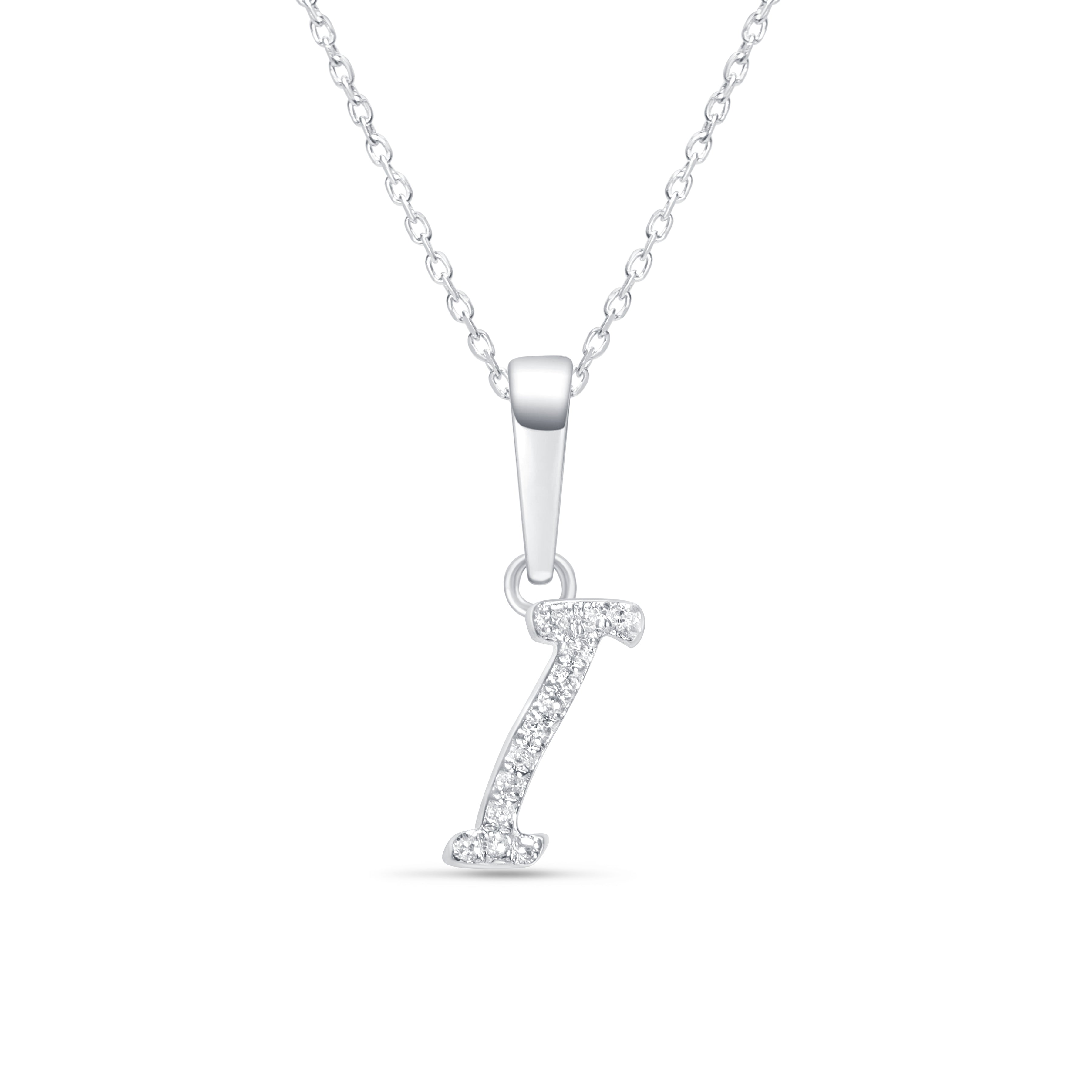 14K White Gold Diamond Initial Necklace - Personalized Cursive Letter Pendant Jewelry for Women, Perfect Gift for Birthday, Anniversary & Valentine's Day