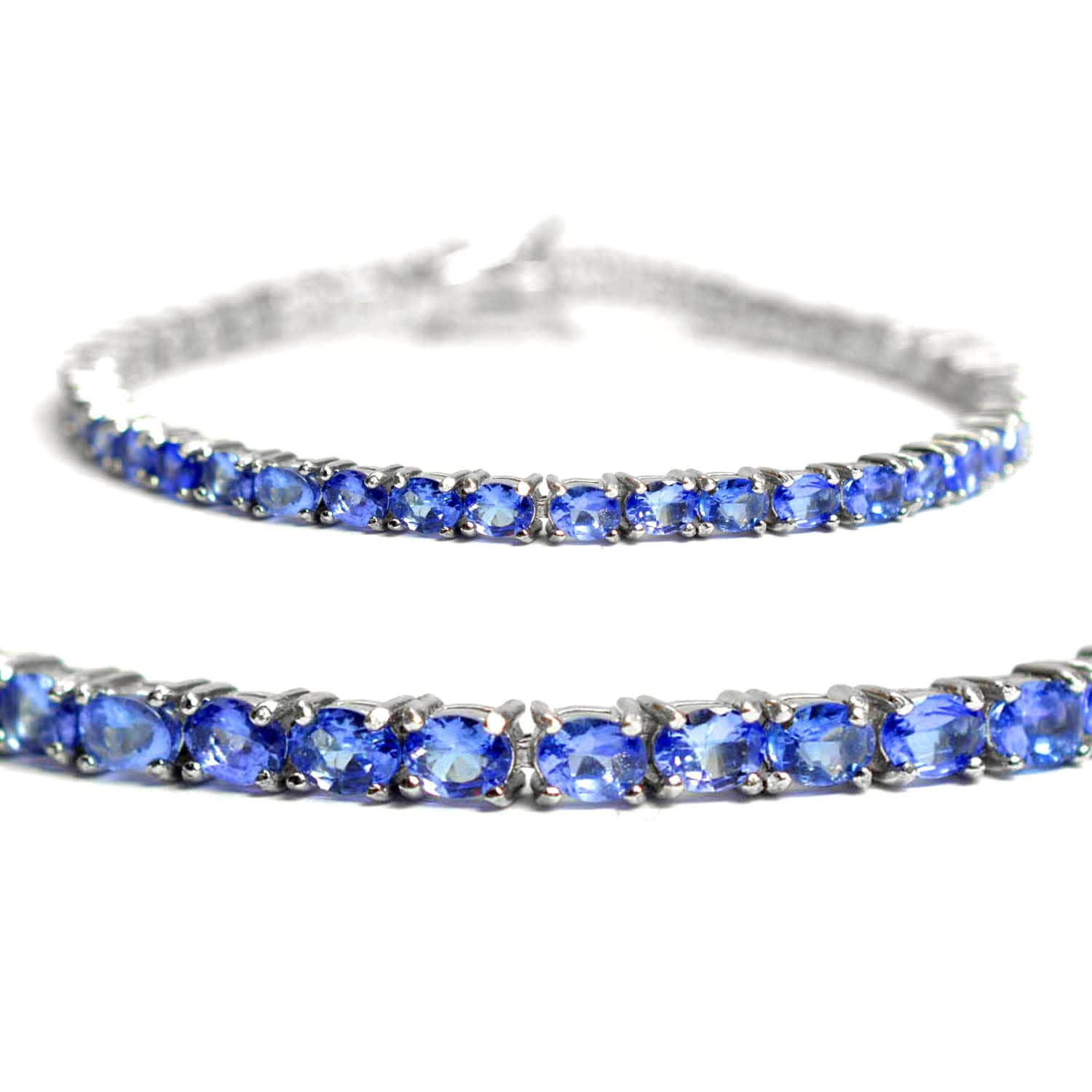 Natural 4X3 MM Oval Cut Blue Tanzanite Gemstone 925 Sterling Silver December Birthstone Tennis Bracelet for Women - Perfect Wedding Gift, Birthday Gift for Wife, Anniversary Present & Everyday Elegance