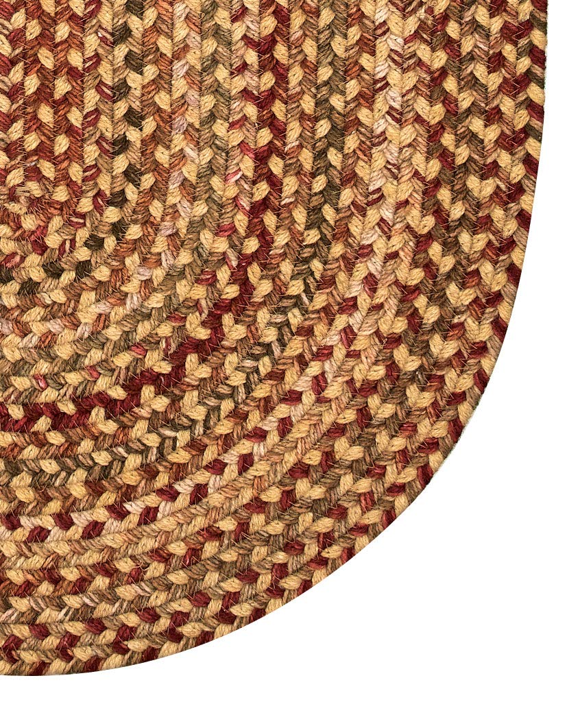 Capel Rugs Manchester Round Braided Area Rug 8ft Gold Hues - Perfect for Living Room, Bedroom & Home Decor