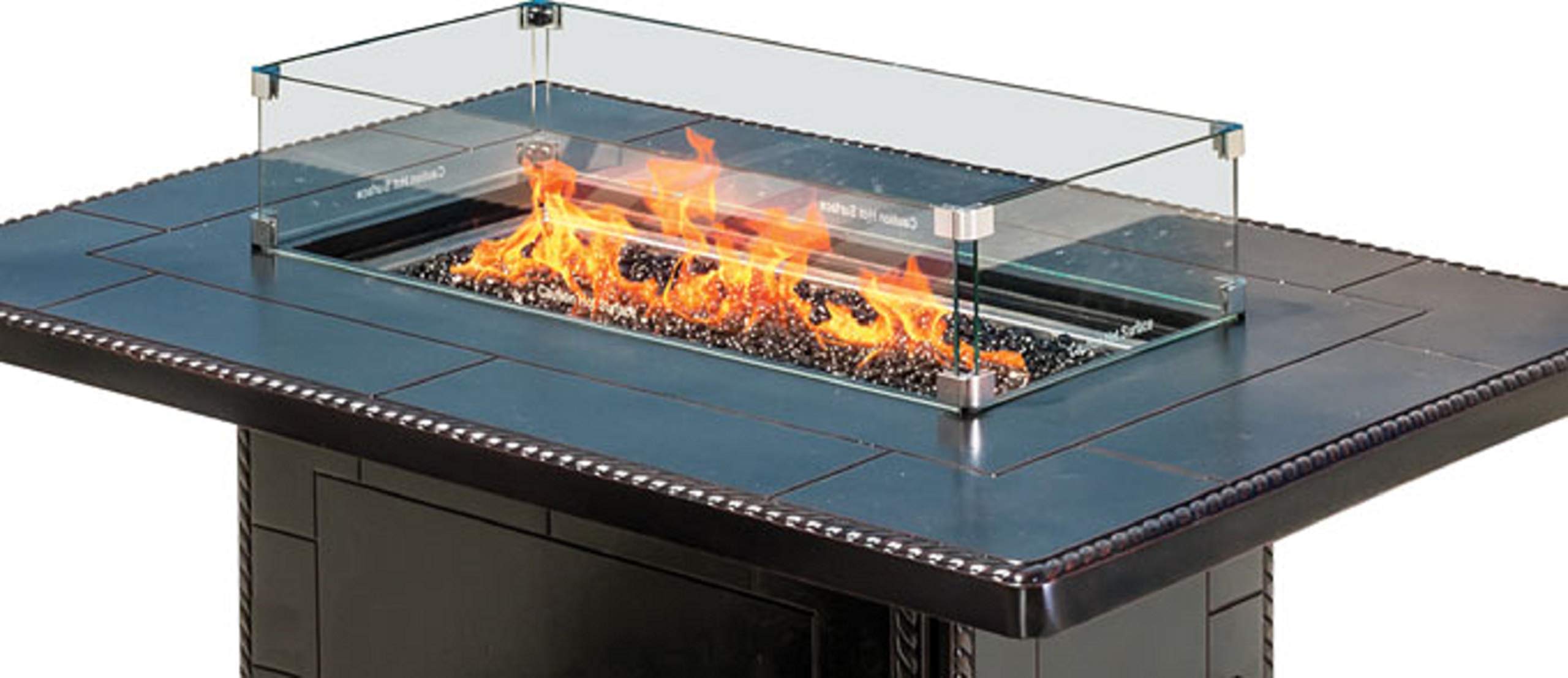 Hiland AWS-RT30 Clear Rectangular Fire Pit Glass Wind Screen - Durable Wind Protection for Outdoor Patio, Backyard, Camping & Garden Gatherings