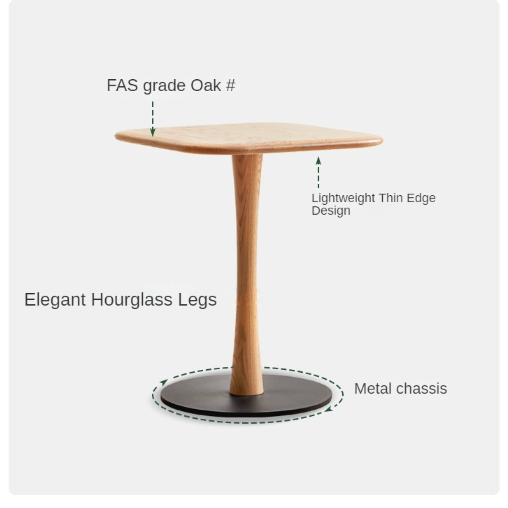 Solid Oak & Black Walnut Small Square Side Table - Handcrafted Wooden End Table for Living Room, Bedroom, or Office Decor