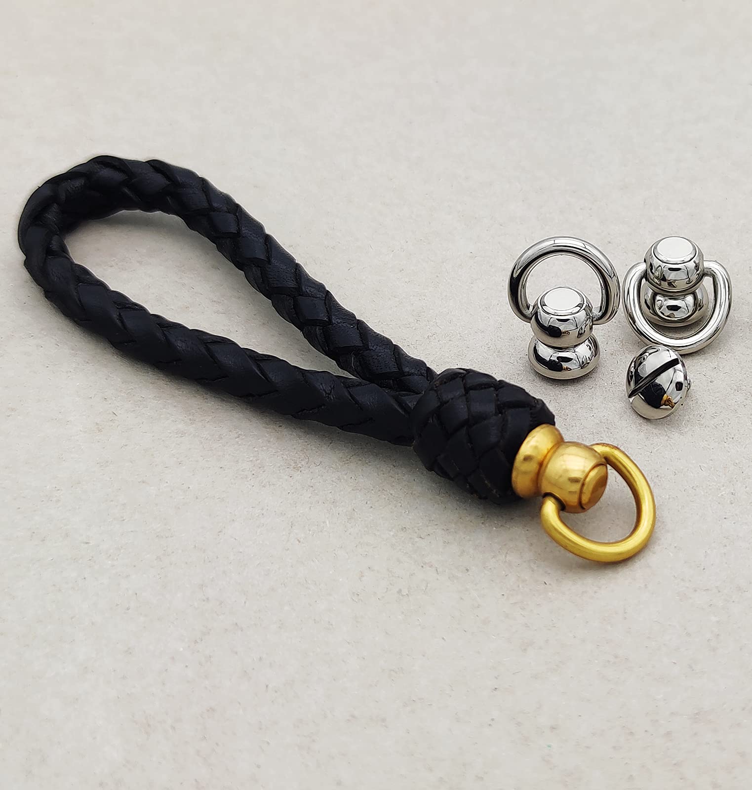 Heavy Duty Solid Brass Ball Studs 6-Pack | 360° Rotating Leather Rivets with D-Ring & Chicago Screw Back | Anti-Corrosion Brass Hardware for Dog Collars, Belts, Bags & Handles | Perfect for Leather Crafting, DIY Projects & Pet Accessories