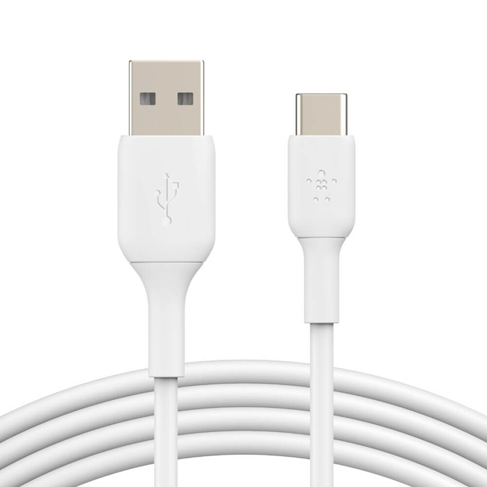 Belkin BoostCharge 2M USB A to USB C Fast Charging Cable - White | High-Speed Data Sync & Charging for Smartphones, Tablets & Laptops | Perfect for Home, Office & Travel Use