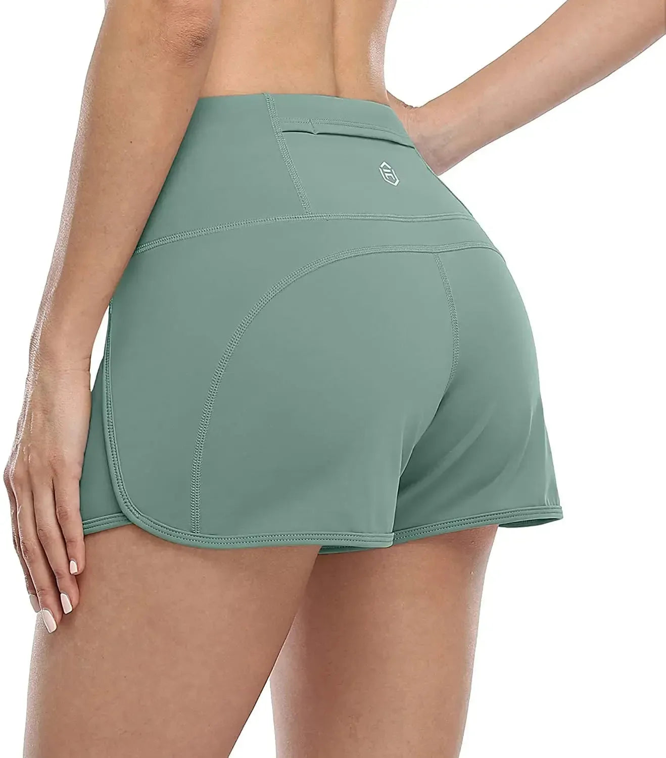 Anfilia Women's High Waist Yoga Shorts with Pockets - Soft Breathable Running Jogging Gym Workout Shorts - Perfect for Yoga, Pilates, Home Exercise & Outdoor Sports Activities