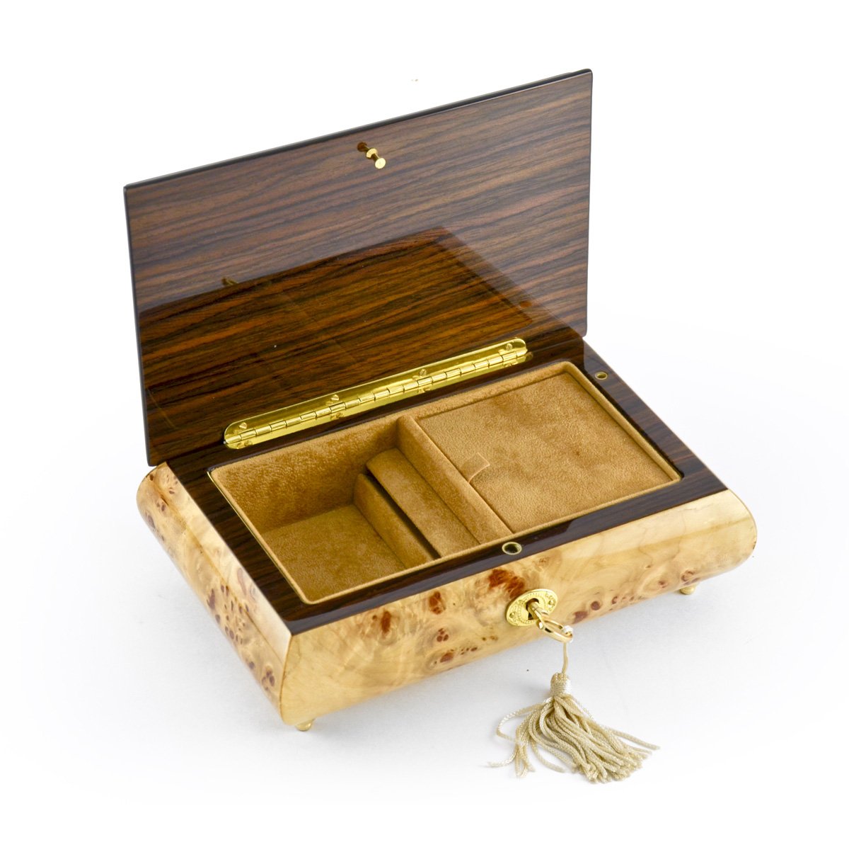 36 Note Rosewood Music Box with Pink Rose & Butterfly - Plays Multiple Melodies - Perfect for Weddings, Anniversaries & Romantic Gifts