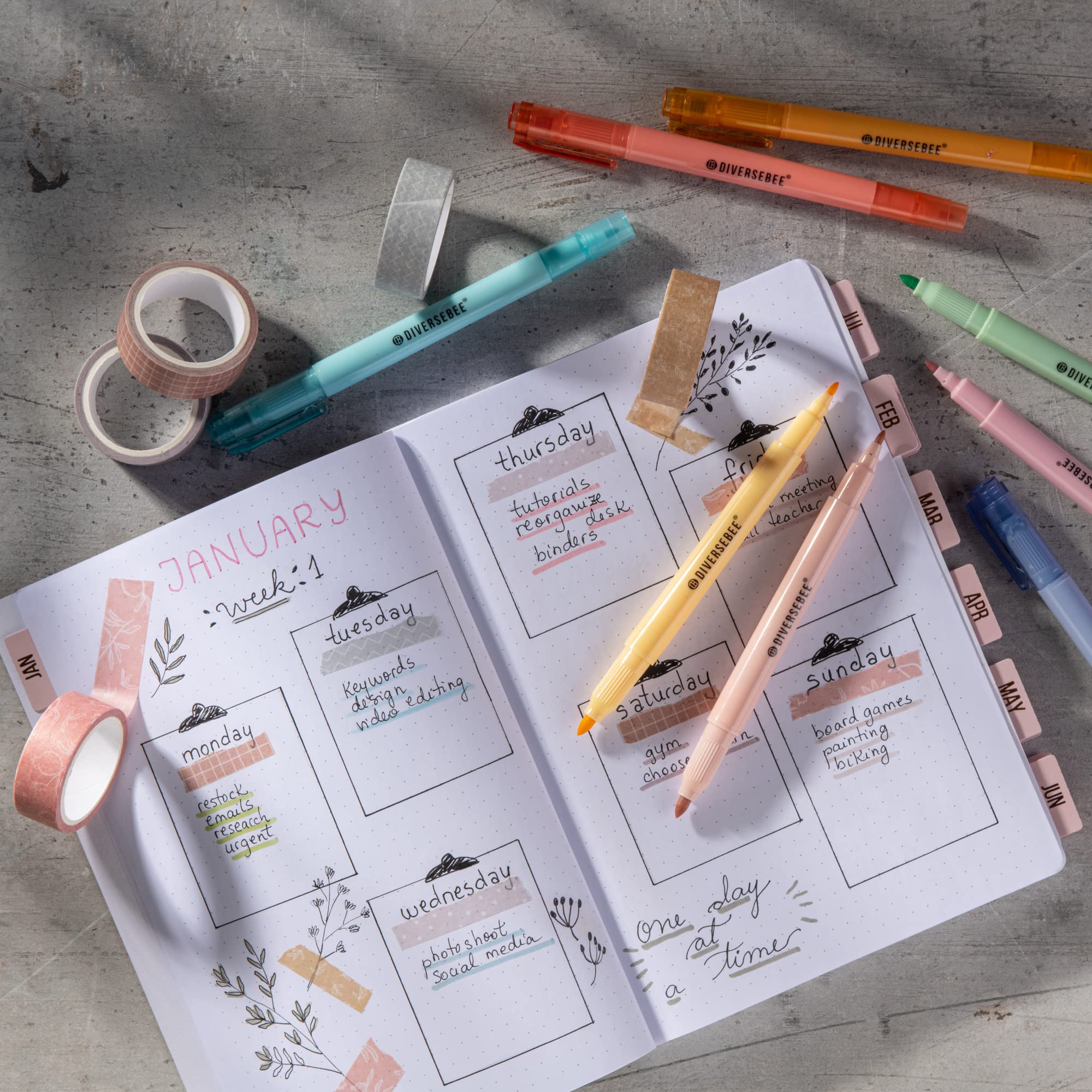 Dual Tip Highlighters & Pens - 8 Pack No Bleed Quick Dry, for Bible Study & Office Use
