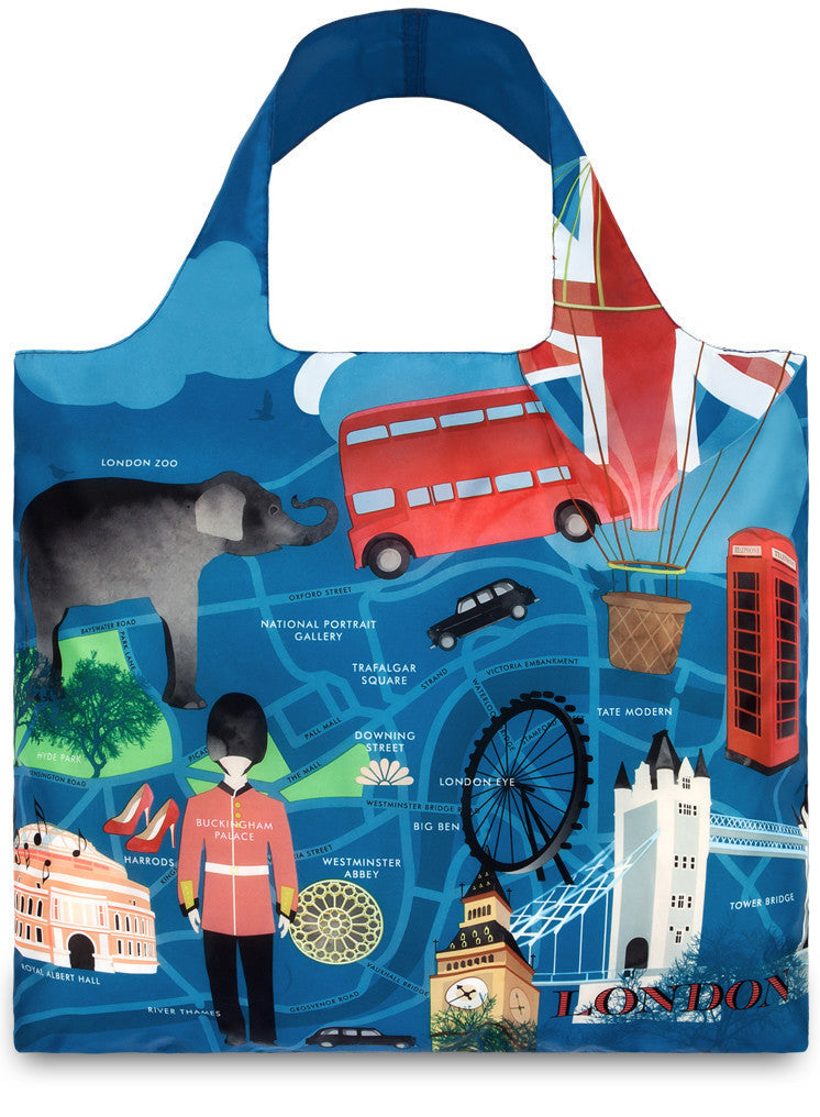 LOQI Tote Bag URBAN Collection by Melissa Mackie - Stylish Reusable Shopping Bag for Groceries, Work & Travel | Eco-Friendly Foldable Tote for Women & Men