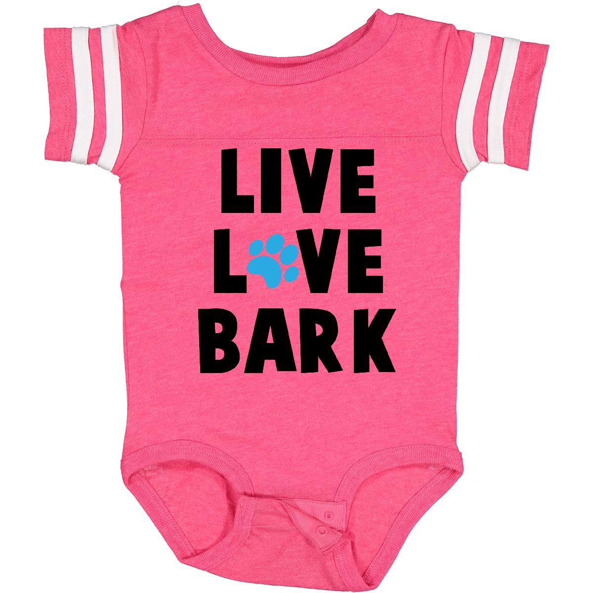 Inktastic Live Love Bark with Pawprint Baby Bodysuit - Cute Dog Lover Onesie for Infants & Toddlers - Perfect for Playdates, Family Photos & Pet-Themed Parties