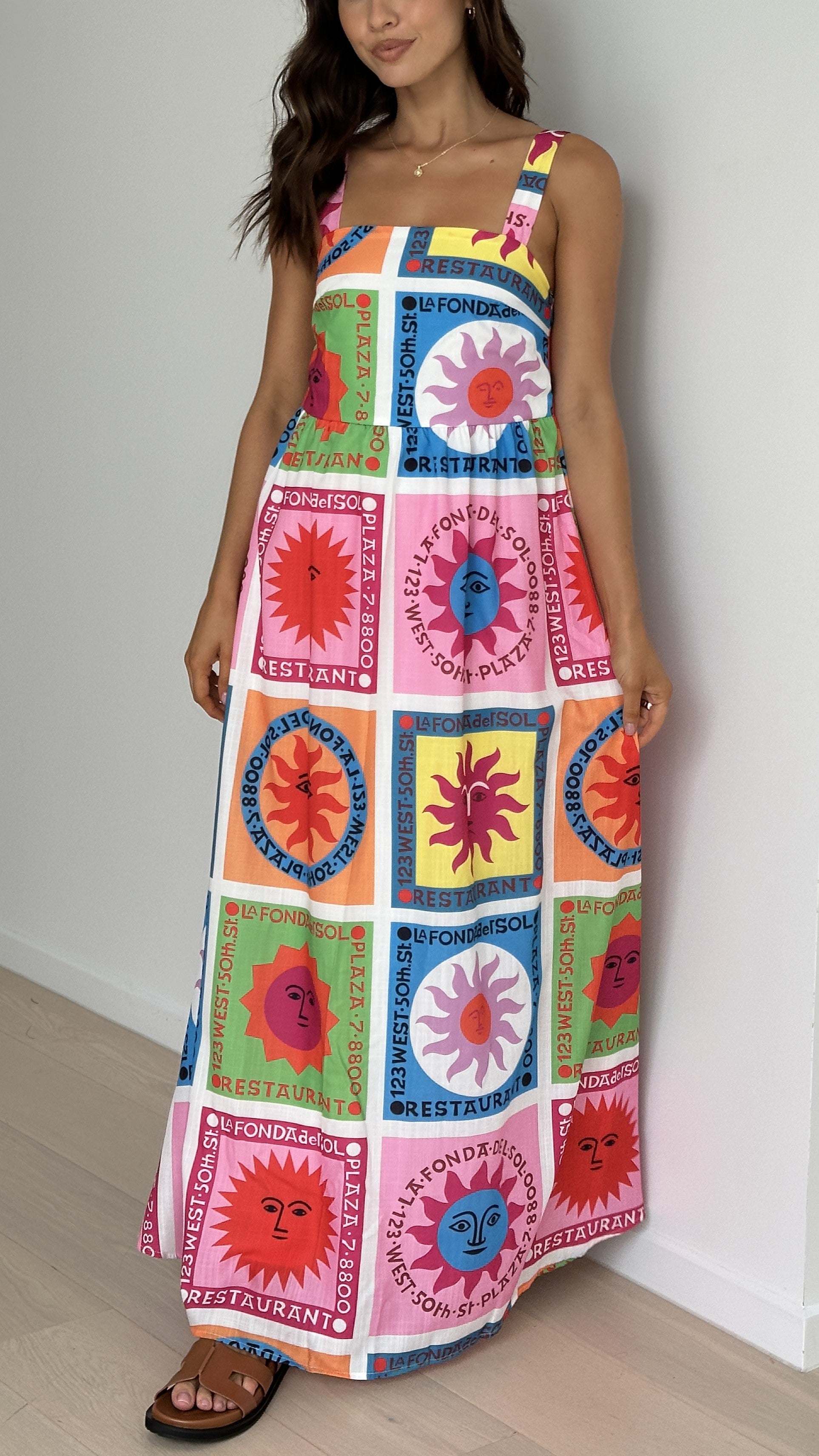 Amira Maxi Dress for Women - Floral Sun Print, Multi-Color Summer Dress - Perfect for Beach, Vacation & Casual Outings