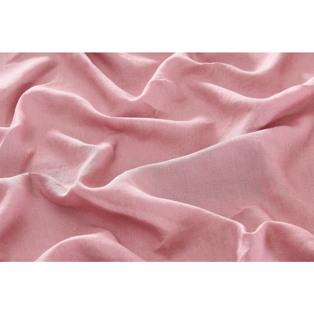 100% French Linen Bed Sheet Set - Breathable & Soft Double Size in Rose Pink | Perfect for Luxury Bedroom, Guest Room & Airbnb Stays