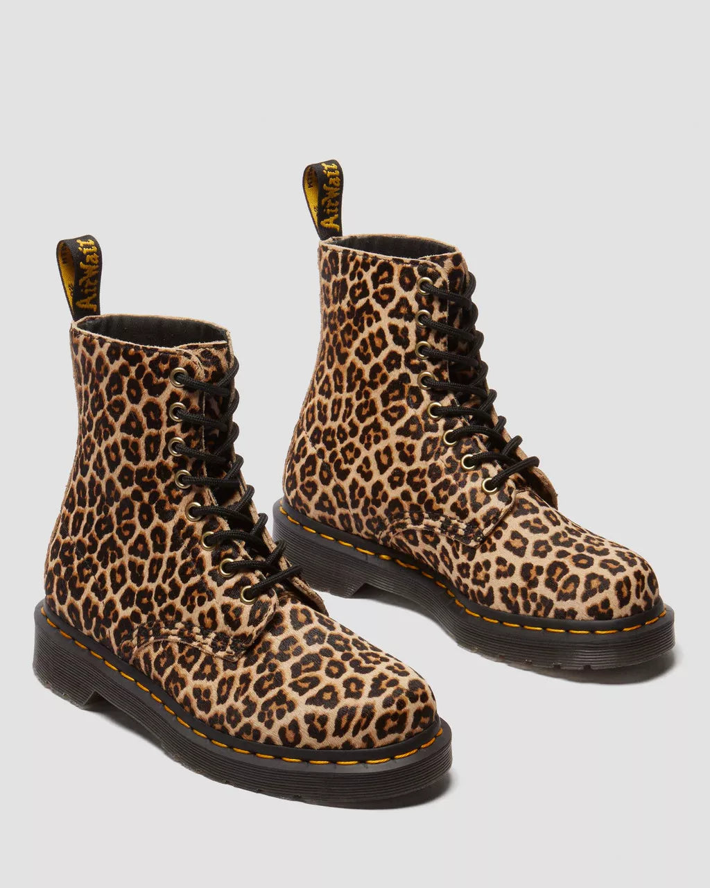 Dr. Martens 1460 Leopard Print Leather Boots for Women - Fashion Ankle Booties with Air-Cushioned Sole | Perfect for Casual Outfits, Music Festivals & Streetwear Looks