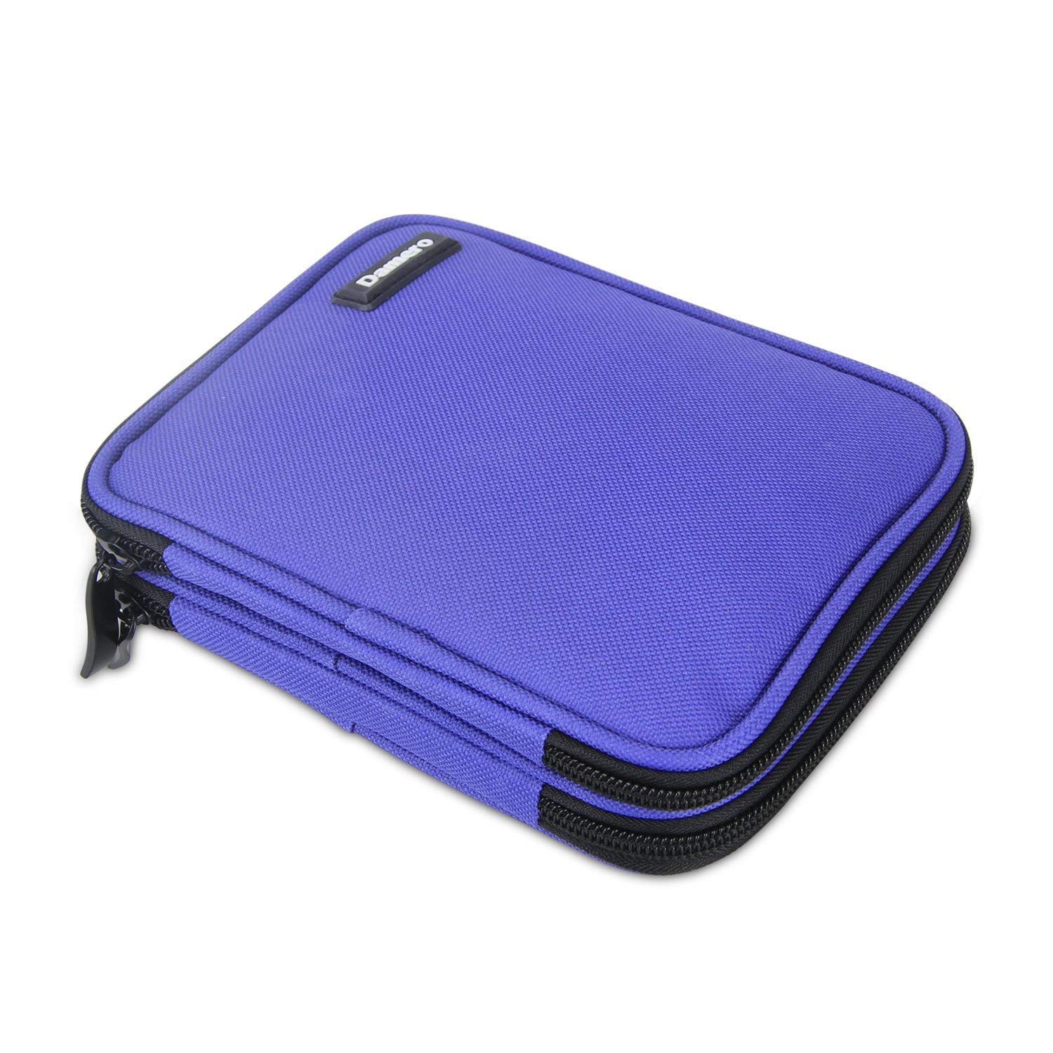 Premium Crochet Hook Case with Zipper & Web Pockets - Organizer Bag for Knitting Needles & Accessories - Portable & Durable Medium Size in Blue Violet - Perfect for Travel, Crafting & Crochet Projects