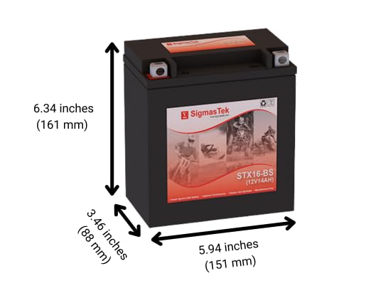 Yuasa YTX16-BS High Performance Motorcycle Battery - Compatible with Honda, Yamaha, Suzuki & More - Perfect for Street Bikes, Cruisers & ATVs - Long Lasting Power for Daily Commuting & Adventure Riding