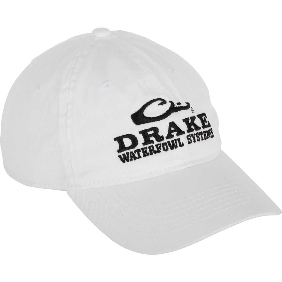 White Cotton Twill 6-Panel Baseball Cap - Adjustable Unisex Hat for Outdoor Sports, Casual Wear & Sun Protection