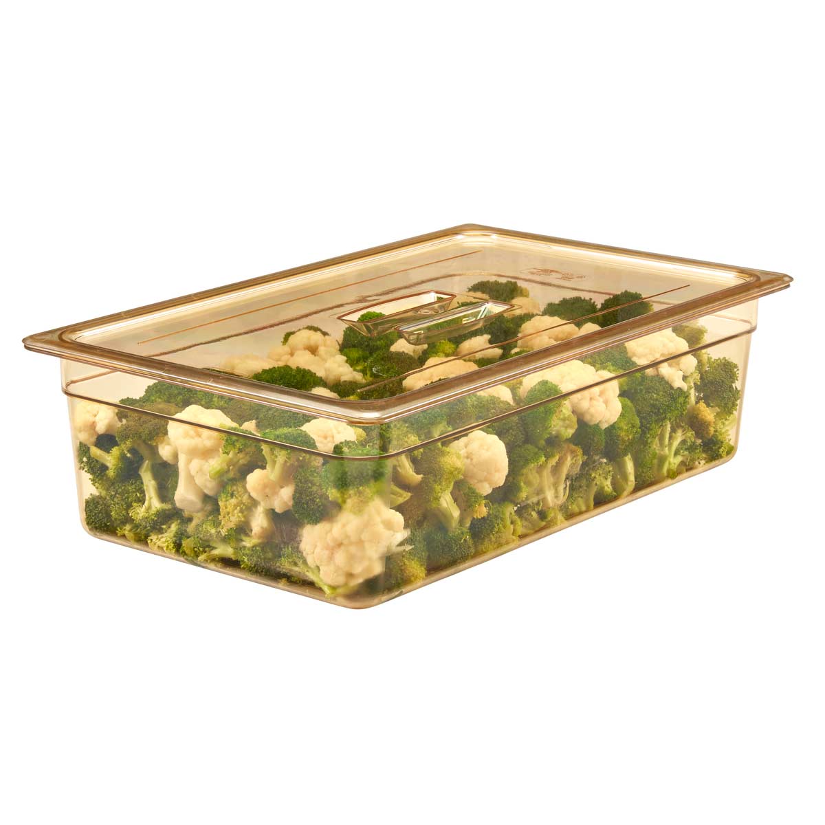 Cambro 10HPCH150 Amber Full Size H Pan Lid with Handle - Durable Food Storage Cover for Commercial Kitchens, Restaurants & Catering Services