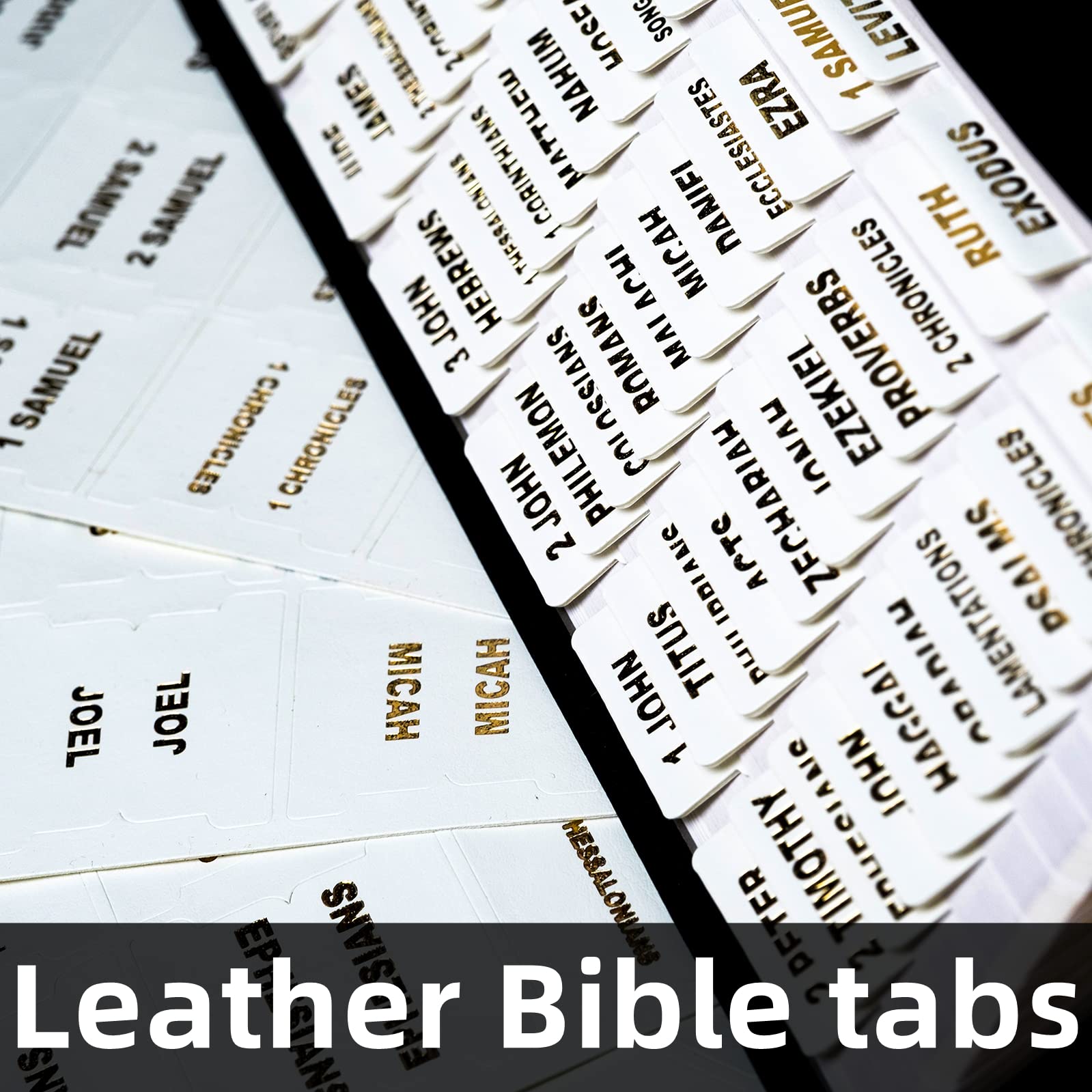 UPAFEXXI Leather Bible Tabs - Gold Foil Lettering for Easy Navigation | Perfect for Church & Study
