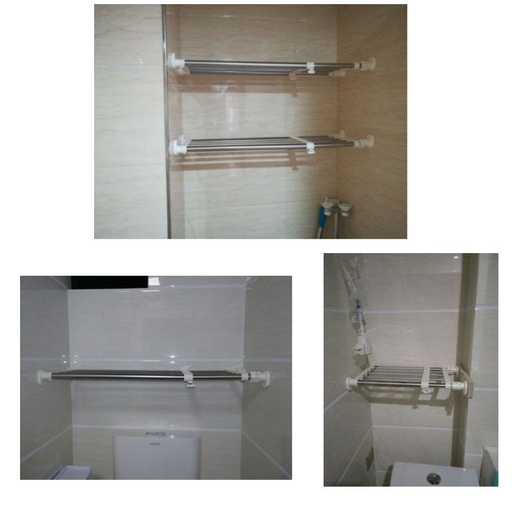 BAOYOUNI Adjustable Tension Closet Shelves - Stainless Steel Rustproof Storage Rack for Bathroom, Kitchen, Pantry Organization - Space Saving Shelf Dividers in Ivory (23.62-31.5 Inches) - Perfect for Small Spaces, Closet Organizing & Home Storage Solutions